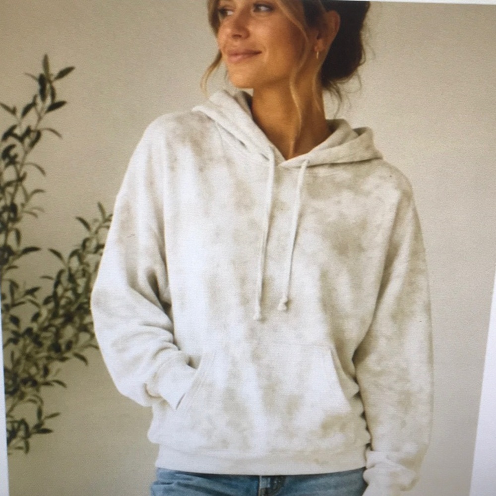 AERIE/“TAN & CREAM”TYE-DYE CLOUD HOODIE